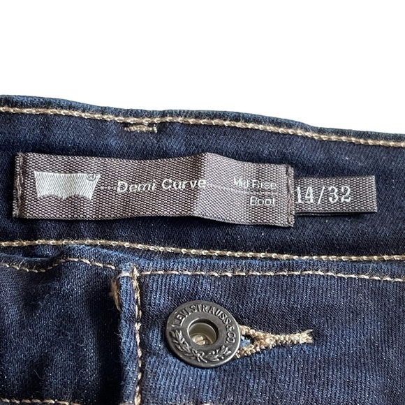 Levi’s Demi Curve Mid Rise Boot Cut Dark Wash Denim Jeans 14 - Picture 9 of 14
